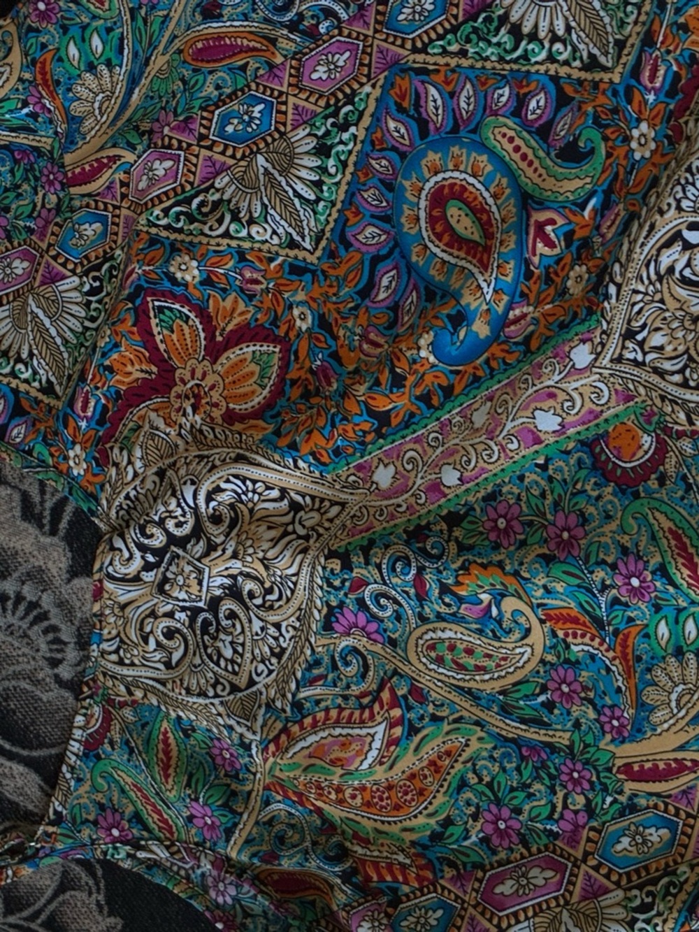 SHEIN Teal Purple Orange Paisley Slip Dress - Picture 6 of 10